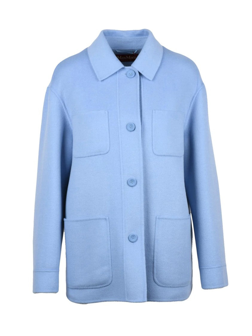 Max Mara Light Blue Virgin Wool-Blend Jacket