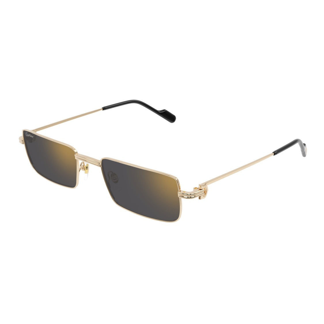 Cartier Ct0501s Rectangular Gold-Tone Sunglasses