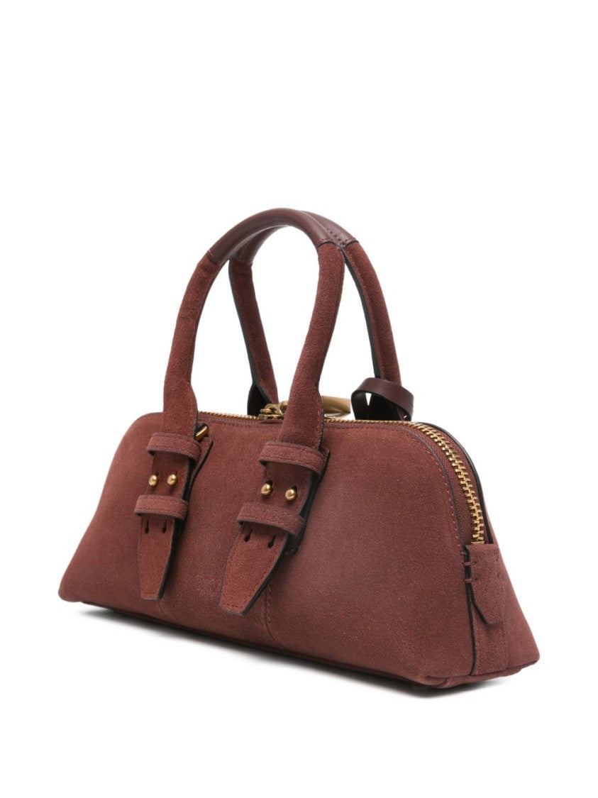 Pinko Soft Calf Leather Handbag With Gold-Tone Hardware And Subtle Studs