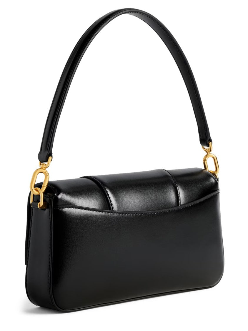 Balenciaga Structured Black Lamb Leather Hourglass Shoulder Bag