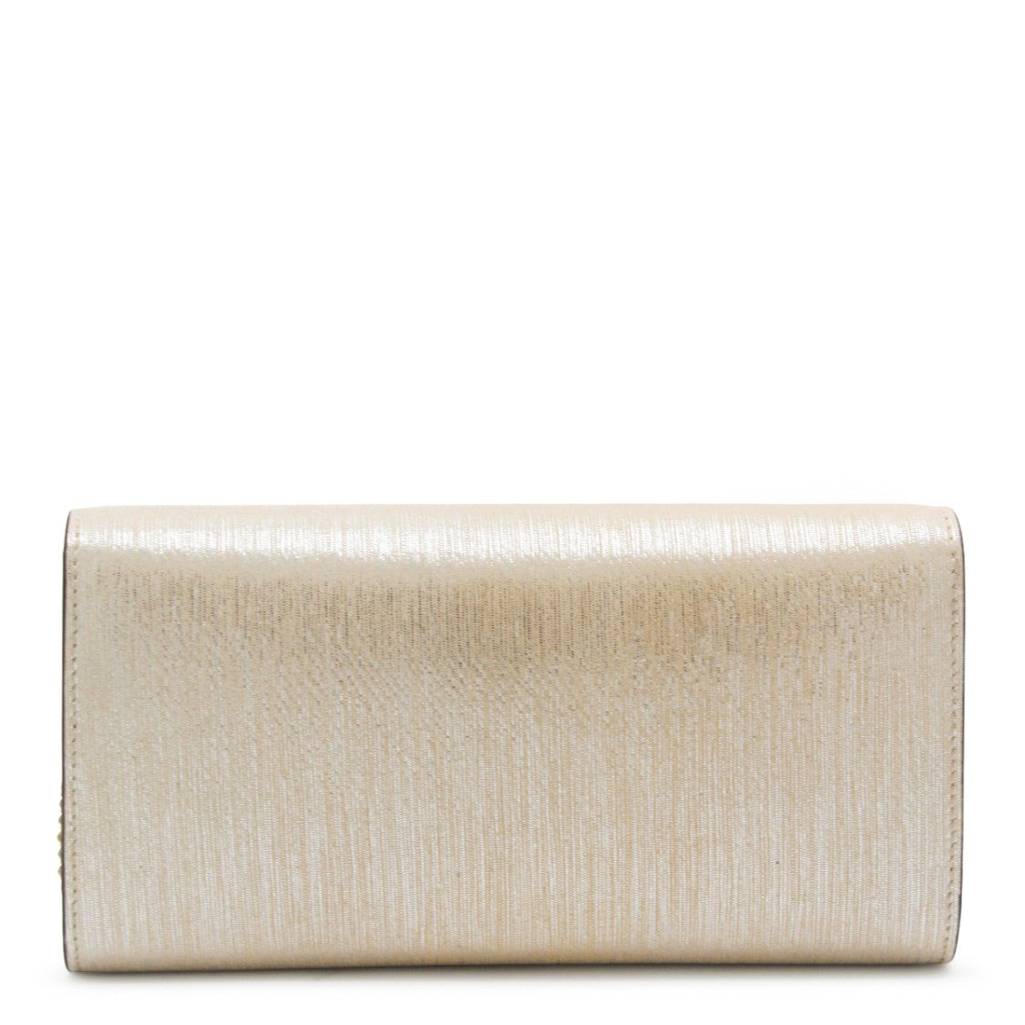 Jimmy Choo Rectangular Gold Clutch With Magnetic Closure And Chain Strap