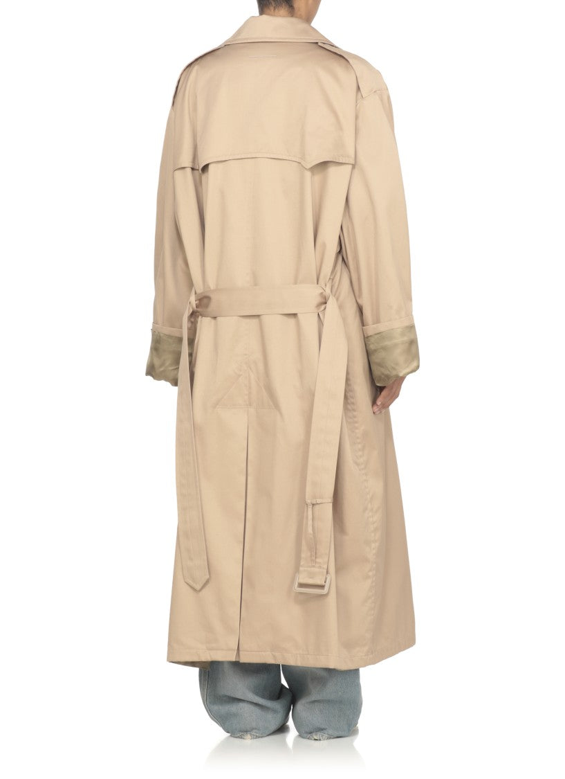 Mm6 By Maison Margiela Double Breasted Cotton Raincoat