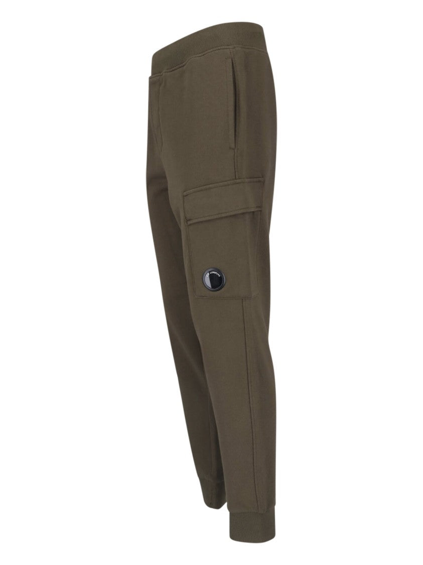 C.P. Company Green Diagonal Raised Cotton Sweatpants