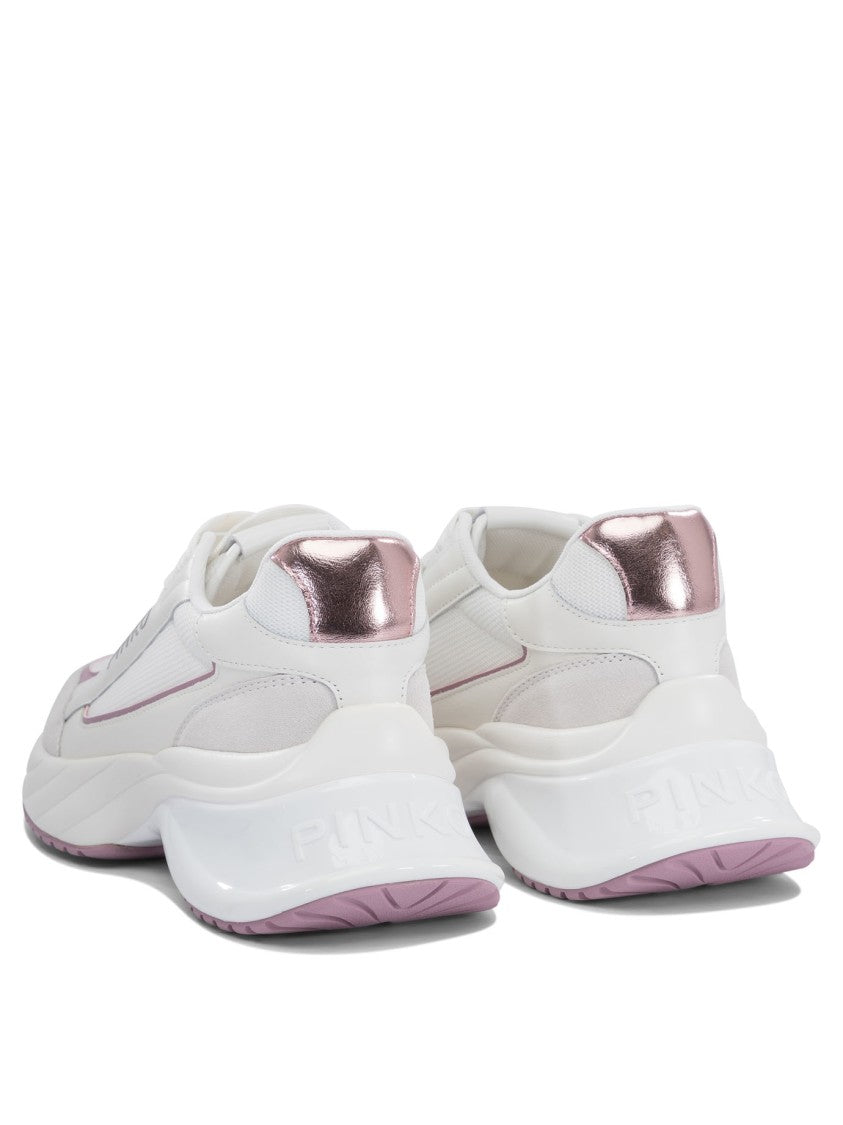 Pinko Contemporary White Sneakers With Leather