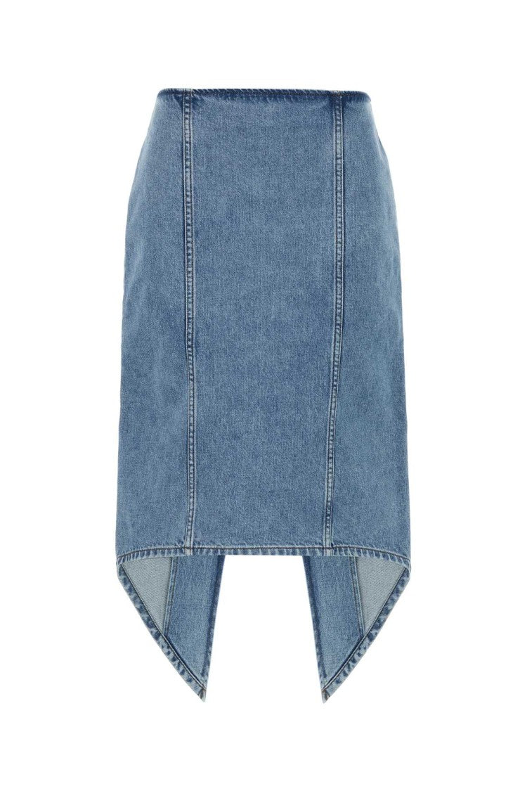J. W. Anderson Asymmetrical Hem Denim Skirt With Minimalist Detailing