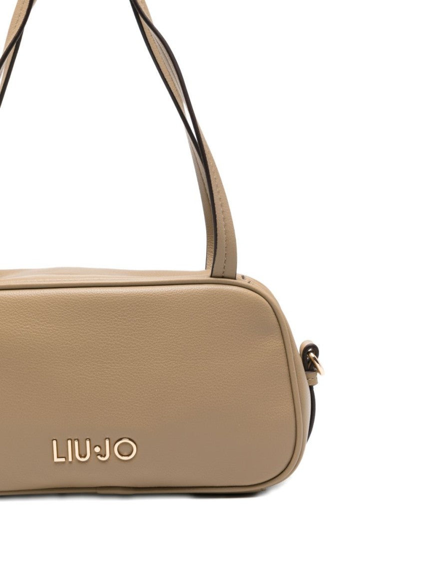 Liu Jo Brown Grained Gold-Tone Handbag