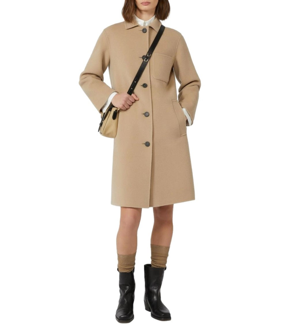 Max Mara Straight-Cut Virgin Wool Coat With Classic Collar