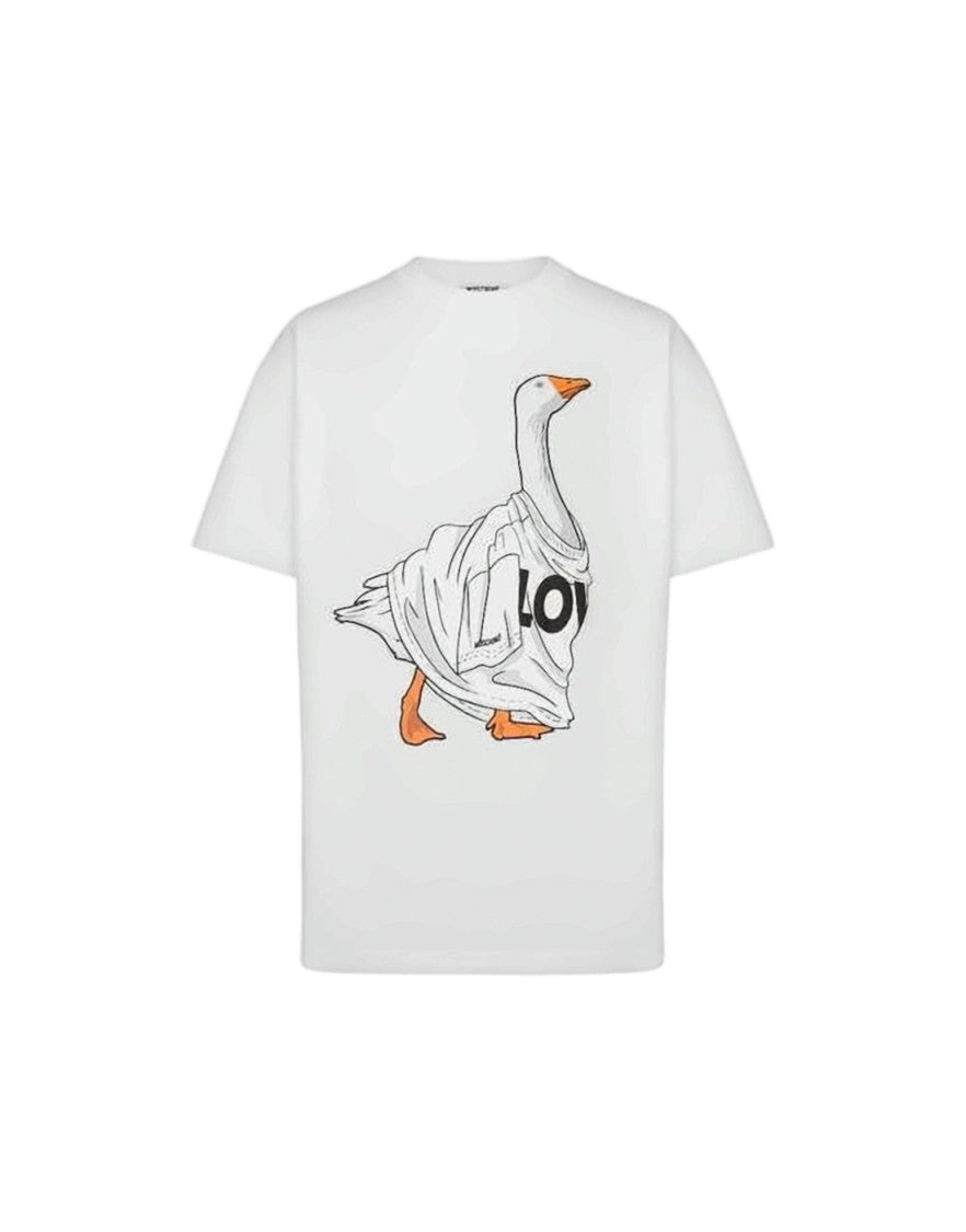 Moschino Playful Graphic White Cotton T-Shirt