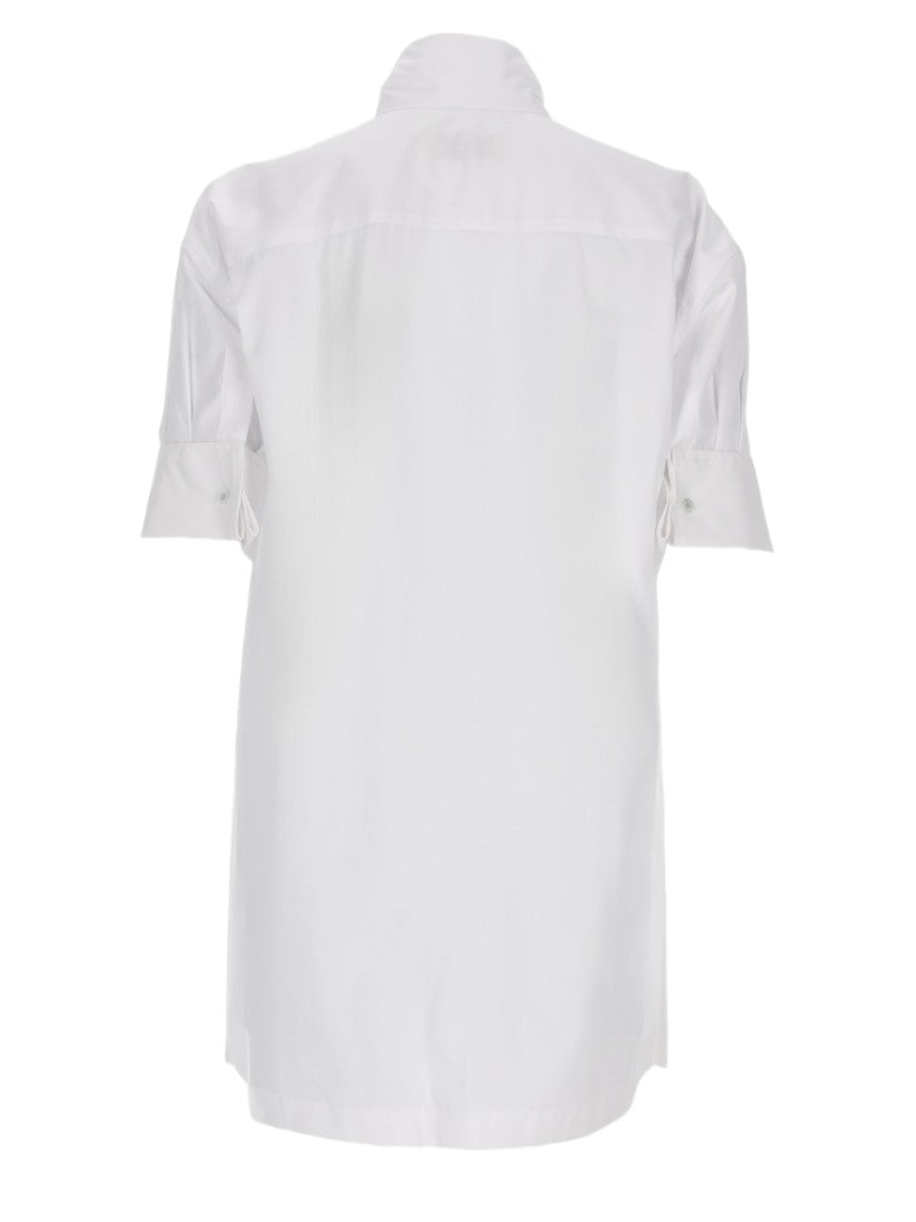 Dries Van Noten Short-Sleeve Bow Tie Cotton Shirt