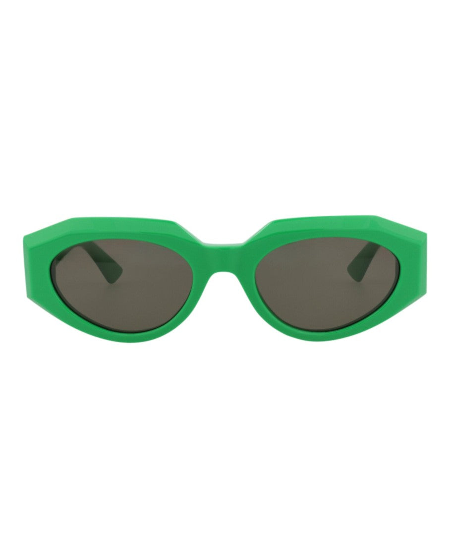 Bottega Veneta Round-Frame Acetate Sunglasses With Saddle Nose Bridge