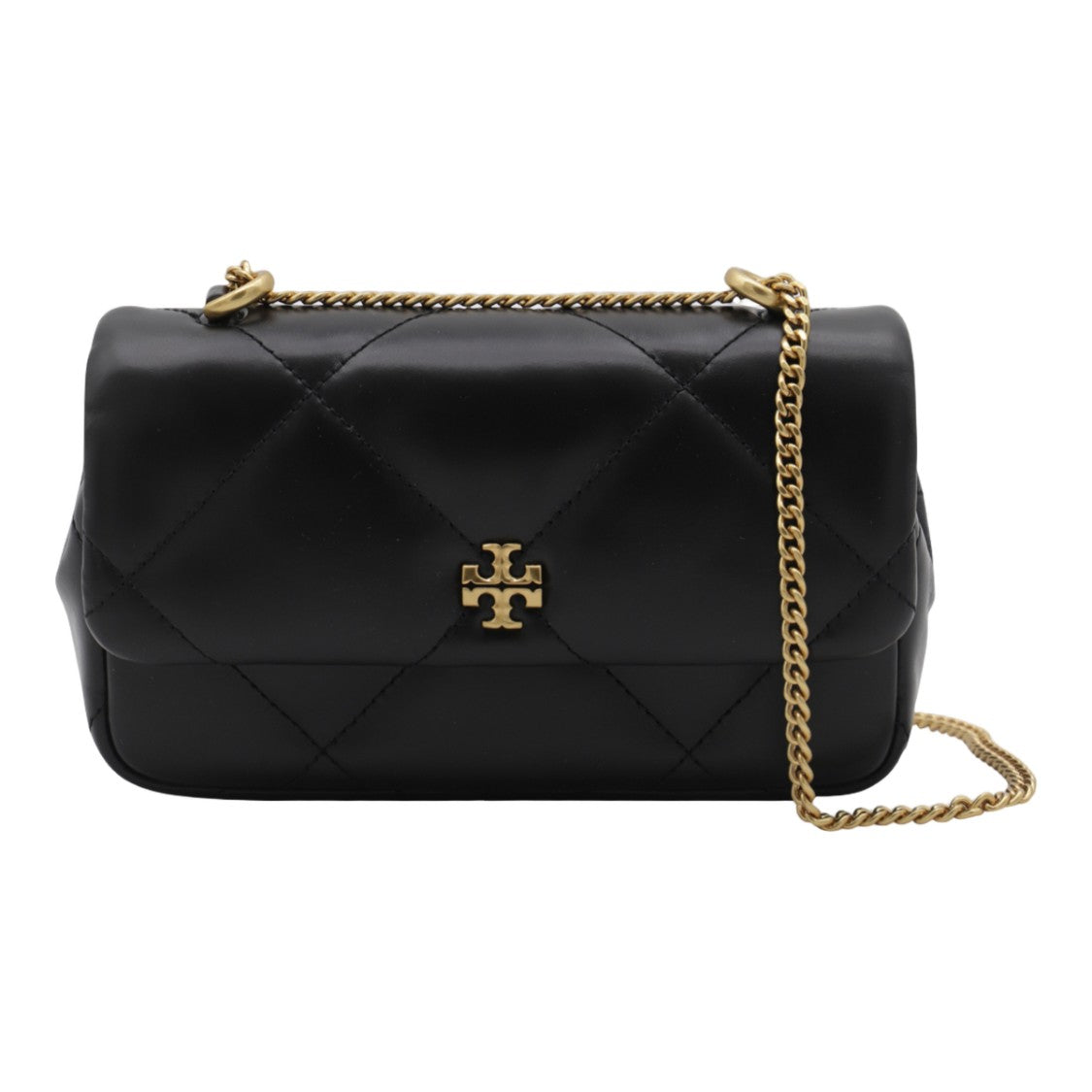 Tory Burch Quilted Black Bag With Gold-Tone Chain Strap