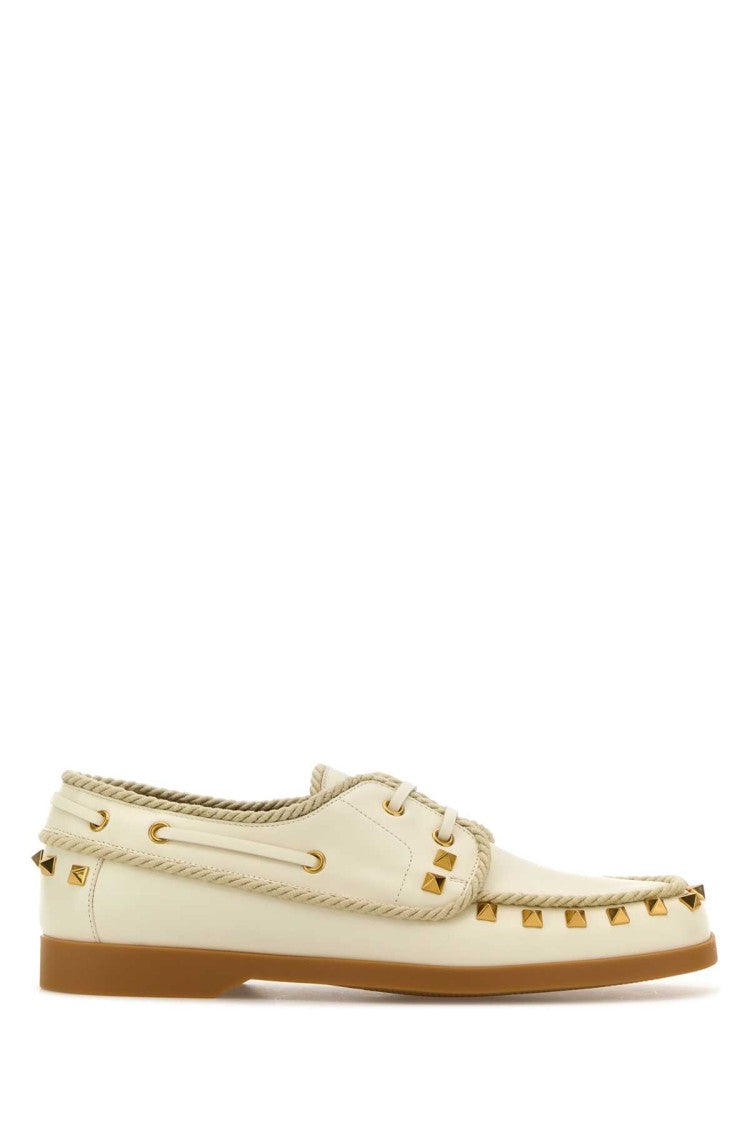 Valentino Garavani Ivory Leather Lace-Up Shoes