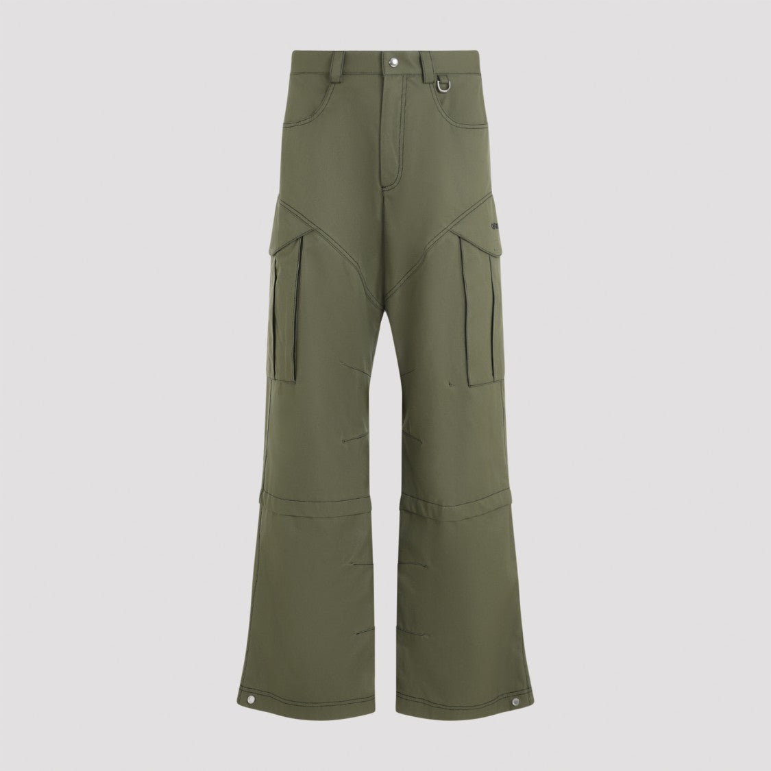 Off-White Army Green Cotton Straight Cargo Pant