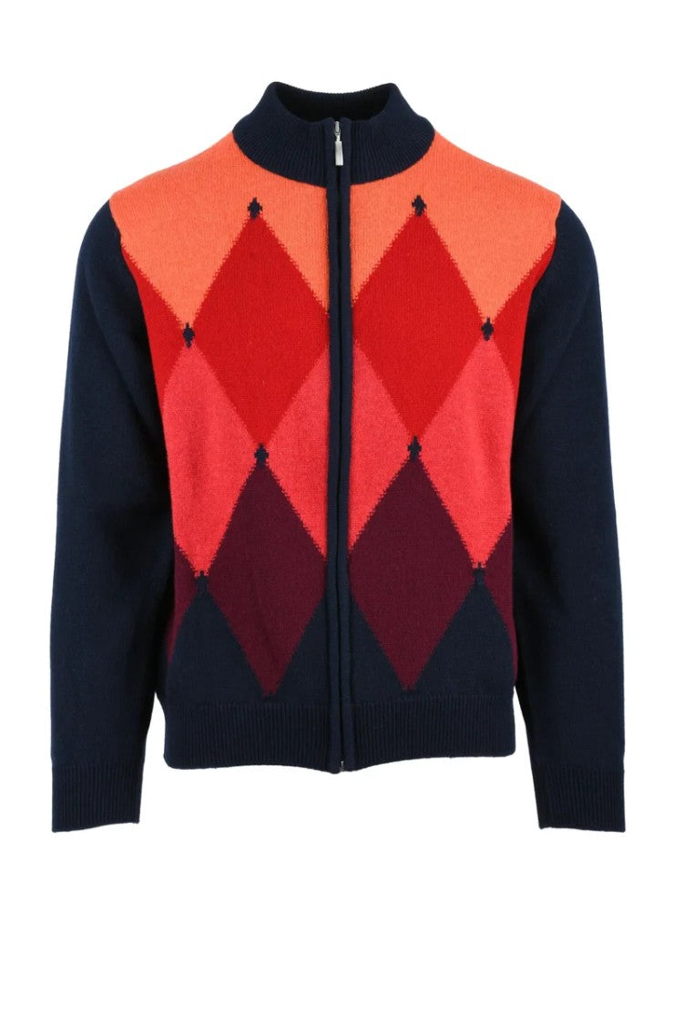 Hawico Zip Cardigan Cashmere Red/Orange