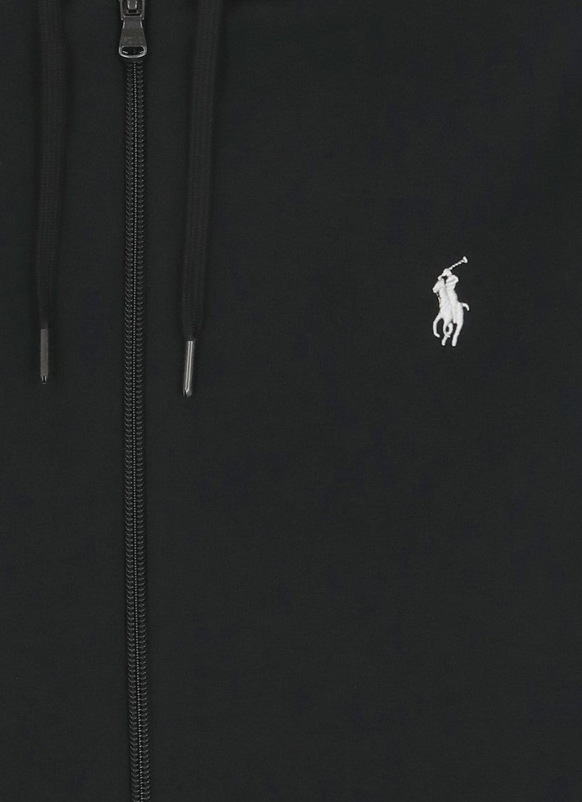 Polo Ralph Lauren Cotton Zip-Up Hoodie With Drawstring Hood And Iconic Pony