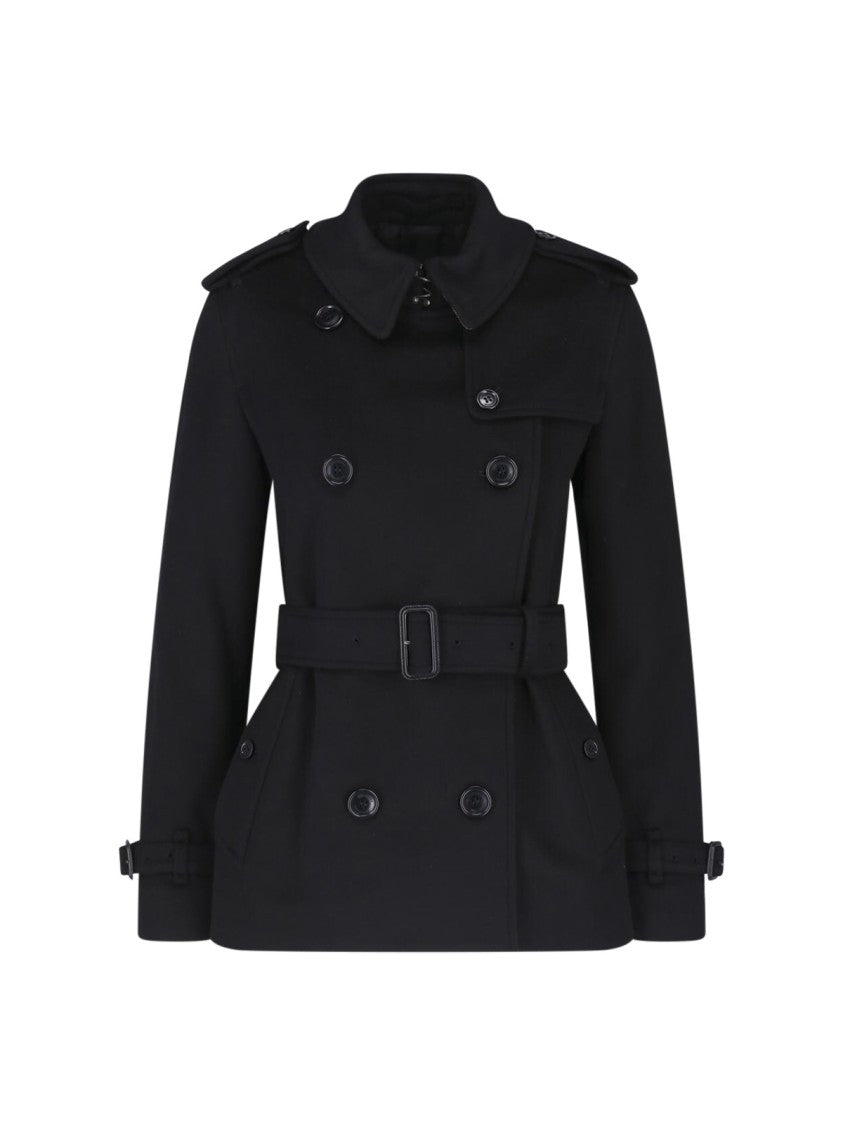 Burberry Black Kensington Cashmere Trench Coat
