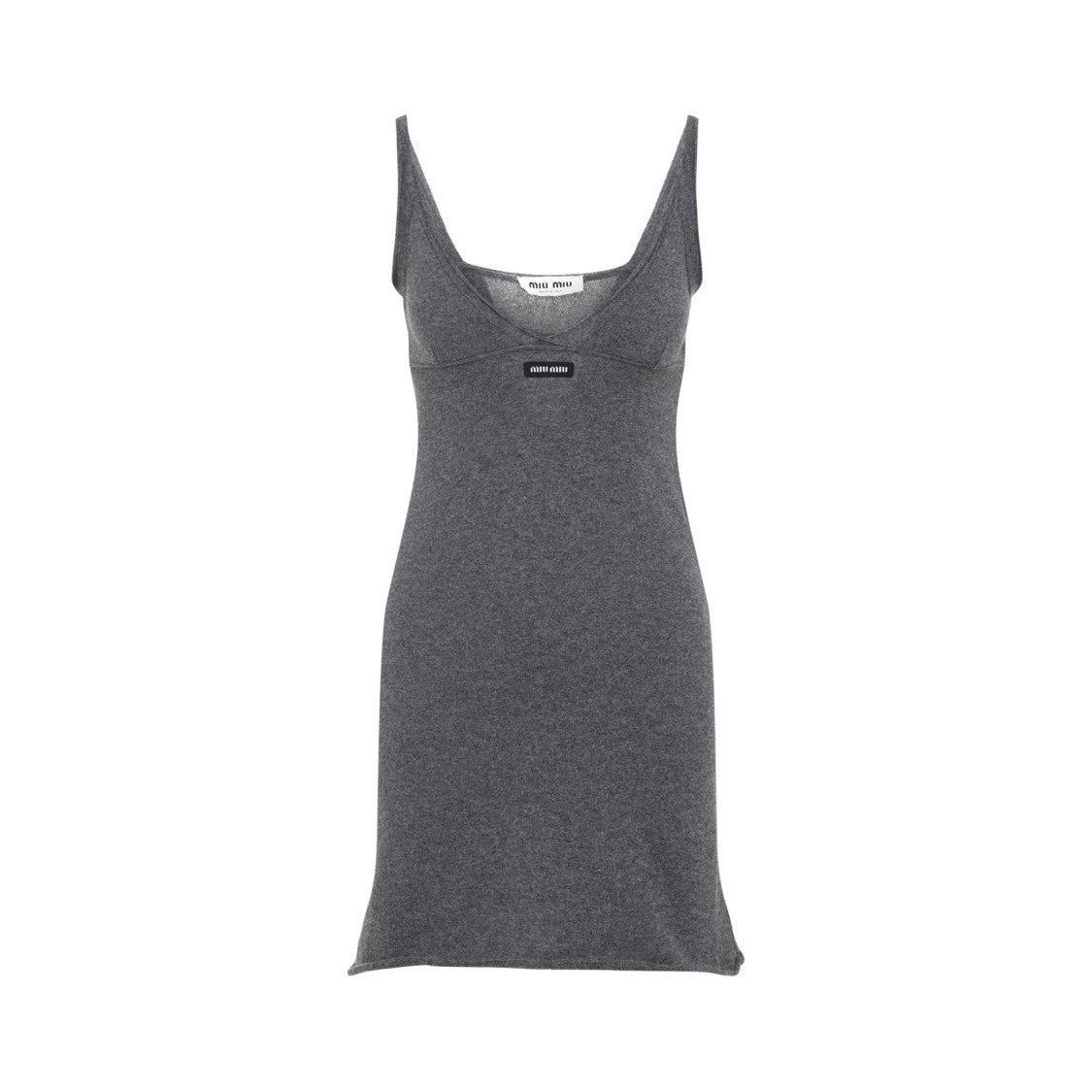 Miu Miu Cashmere Mini Dress With Scoop Neckline
