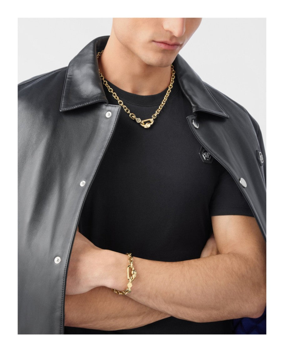 Philipp Plein Cable Chain Necklace In Polished Recycled Stainless Steel