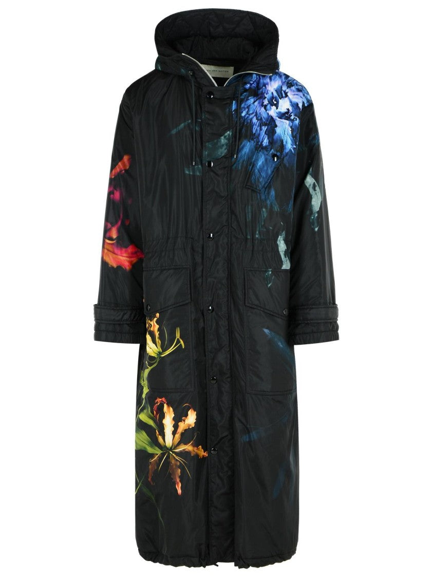 Dries Van Noten Varna' Black Polyamide Coat