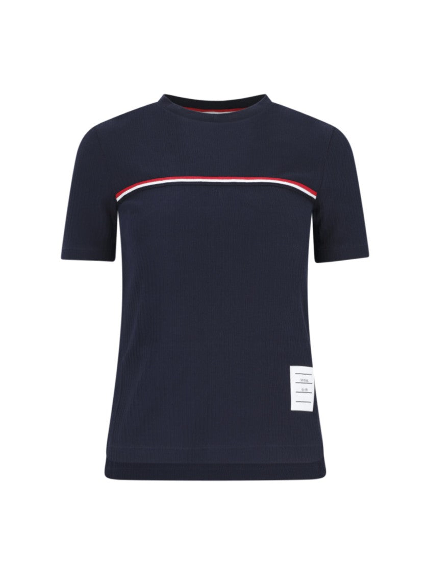 Thom Browne "Three Stripes" Logo T-Shirt – Blue