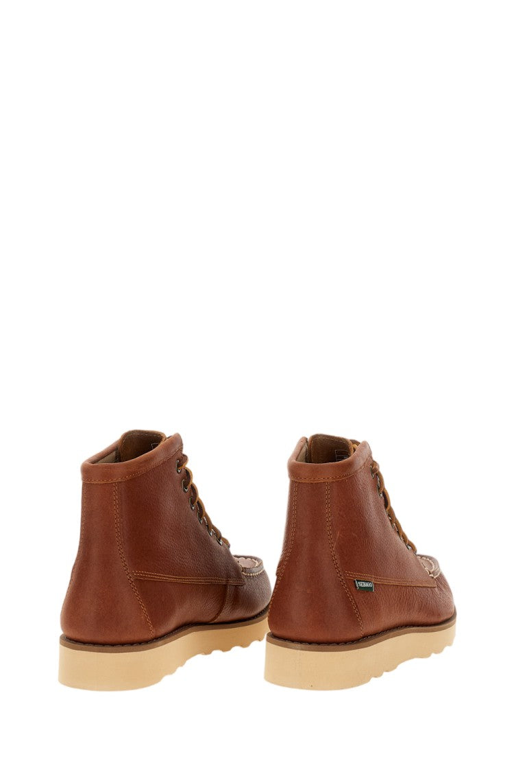 Sebago Tobacco Tala Mid Hammered Pull-Up Leather Ankle Boots