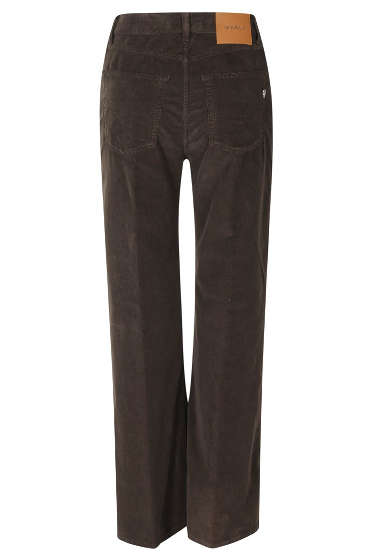 Dondup Chocolate Amber High-Waisted Wide-Leg Jeans