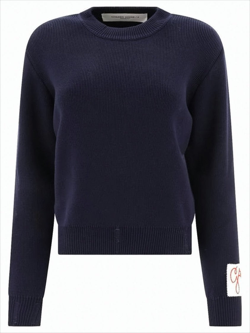 Golden Goose Ribbed Knit Sweater With Cropped Fit