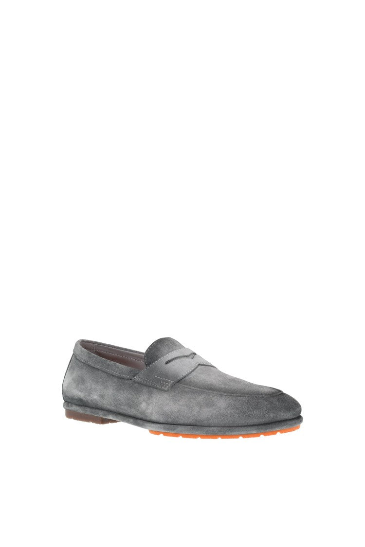 Santoni Carlo Suede Velatura Driver Loafers