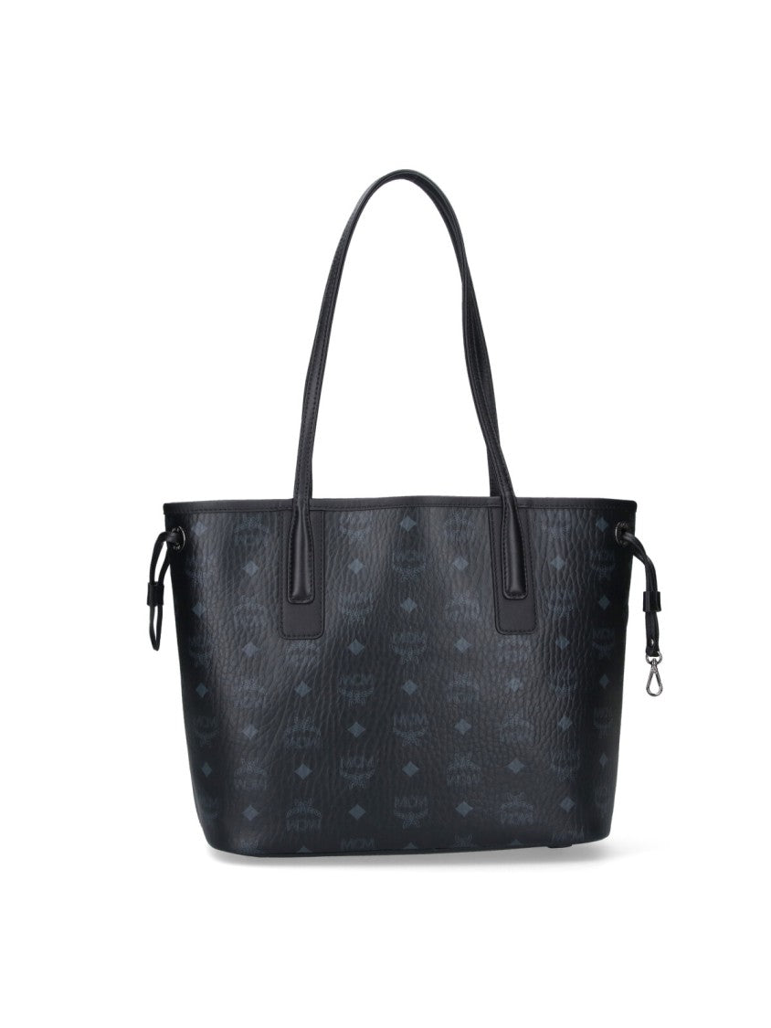 Mcm "Liz" Shopper Bag, In Black Fabric
