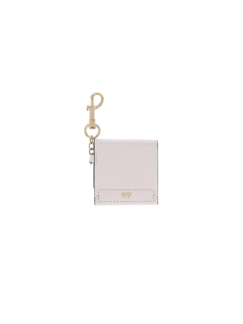 Anya Hindmarch Playful Textured White Leather Matchbook Keychain