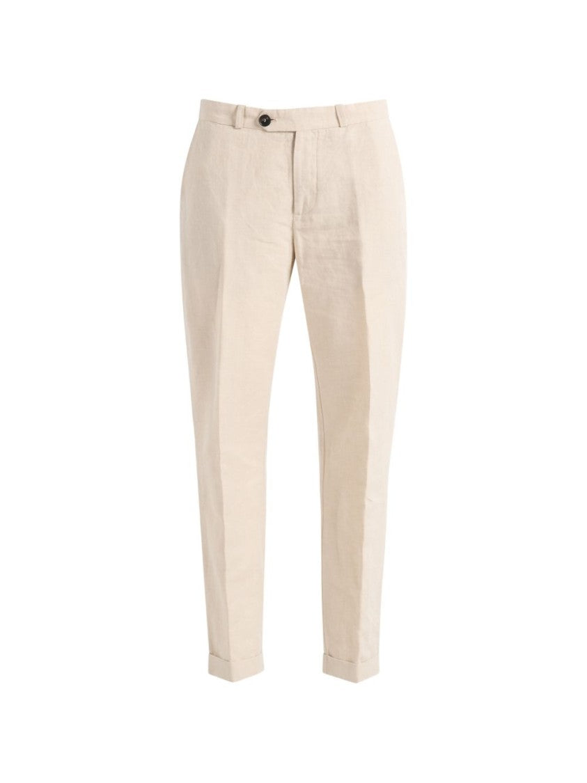 Rrd Beige Tailored Turn-Up Casual Pants