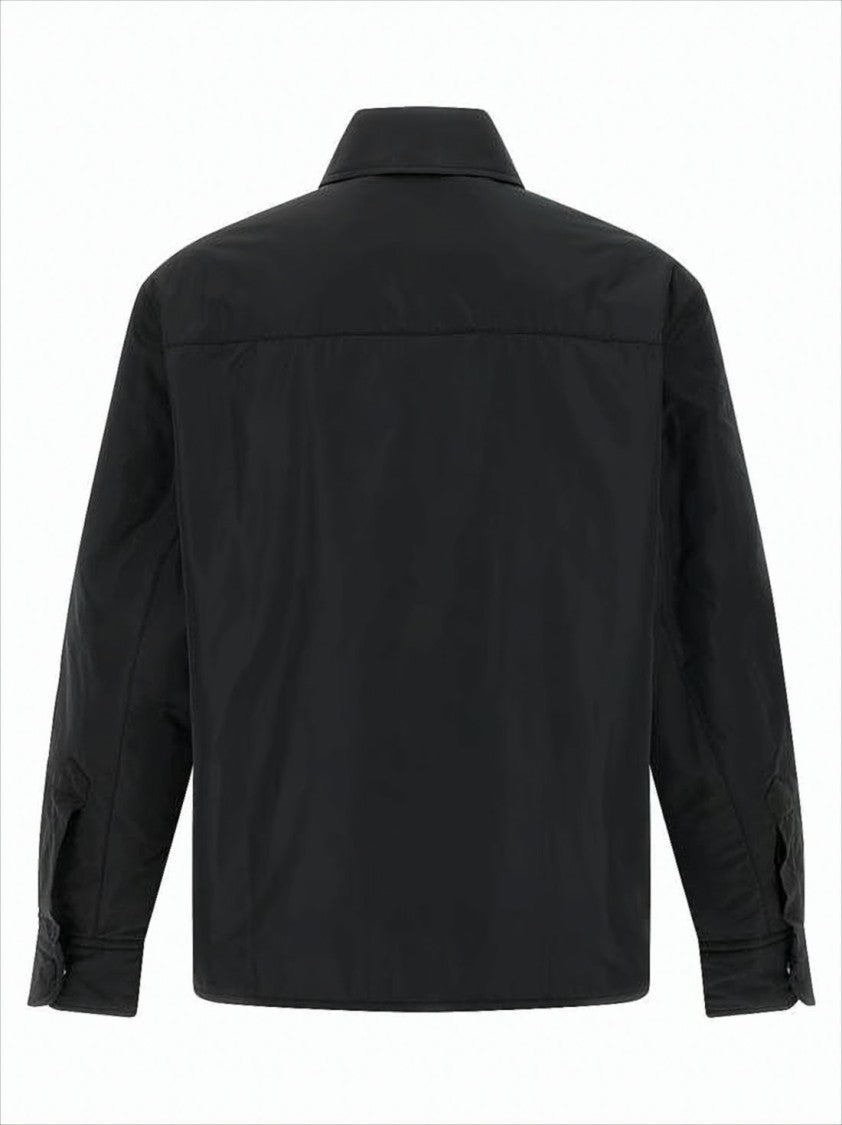 Ami Paris Black Minimalist Jacket With Classic Collar