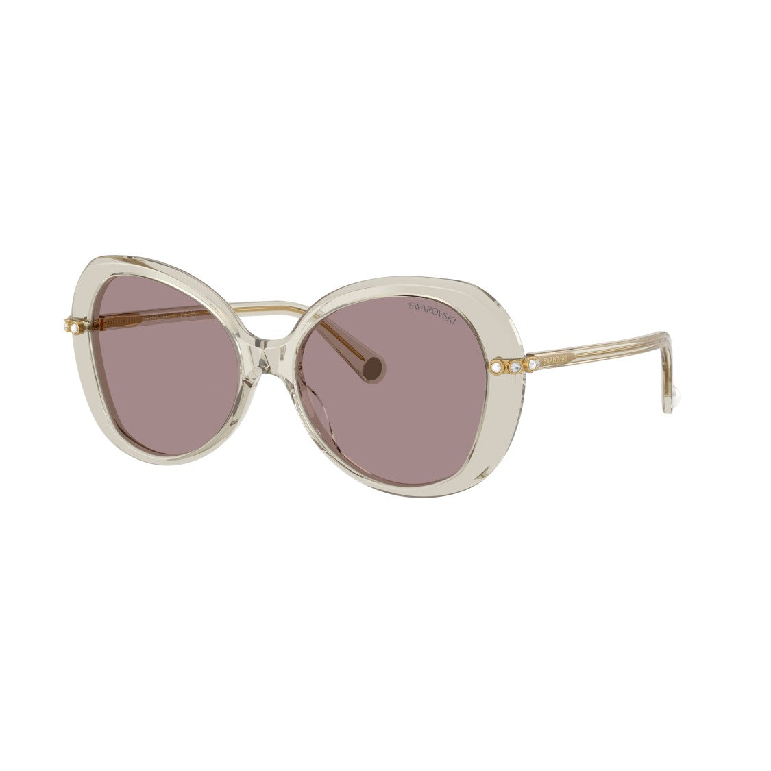 Swarovski 0Sk6059 Large Rounded Acetate Sunglasses With Gold-Toned Temples