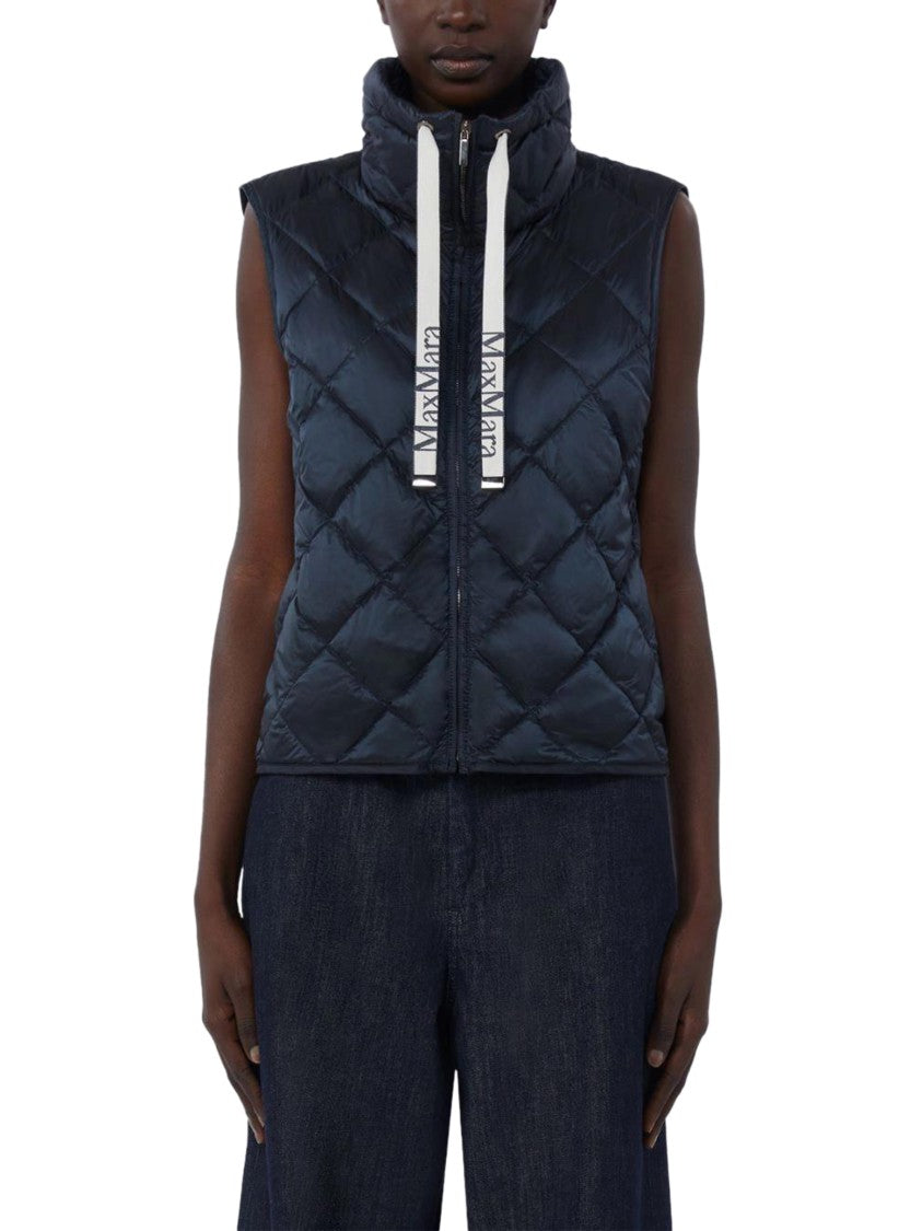 Max Mara Sleeveless Quilted Vest With High Collar