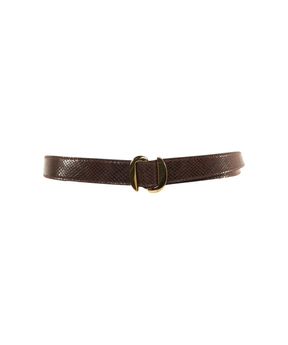 Orciani Crocodile-Effect Leather Belt