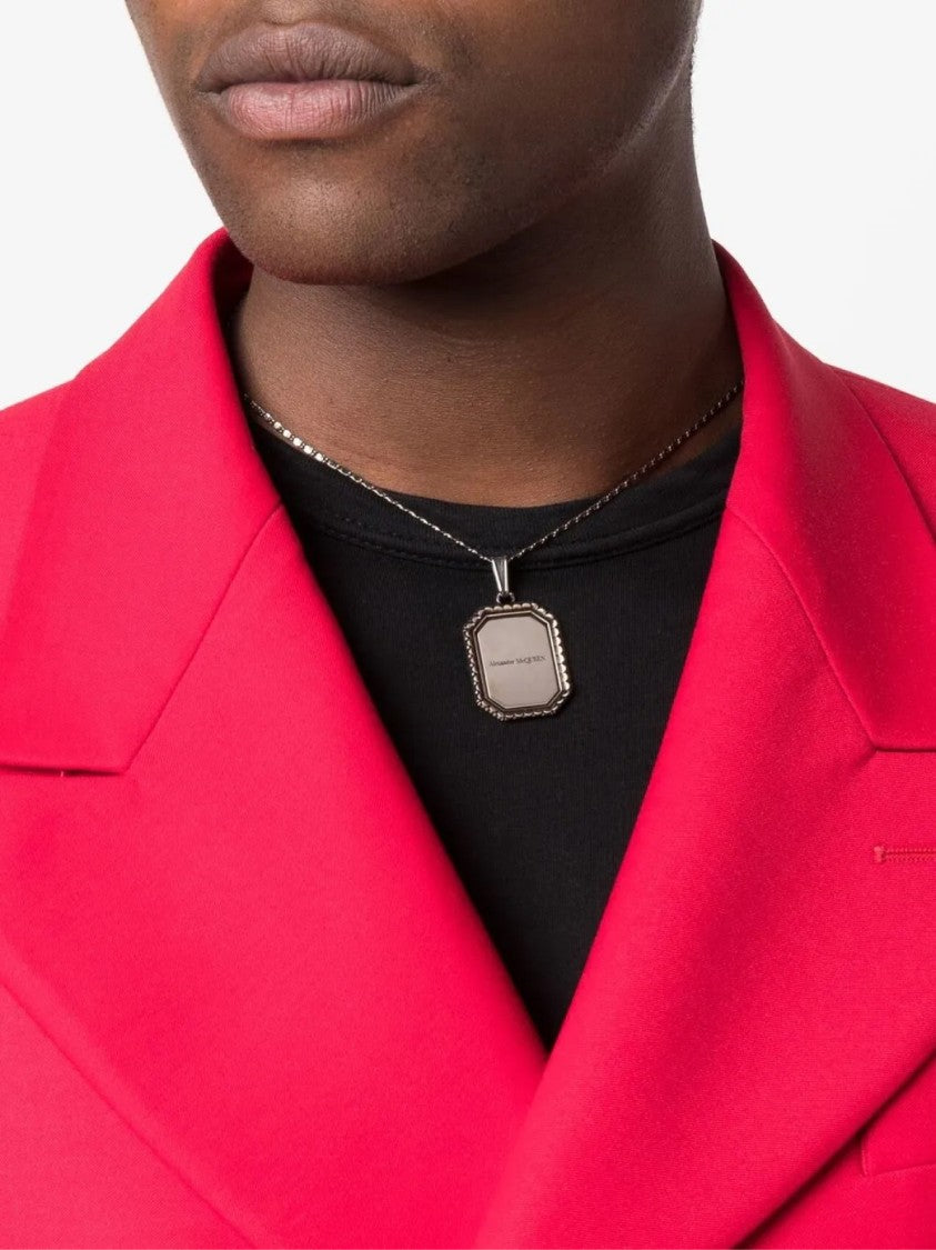Alexander Mcqueen Plate Medallion Cameo Chain Necklace