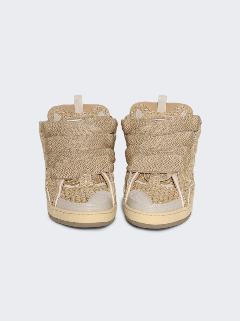 Lanvin Curb Raffia Sneakers Natural