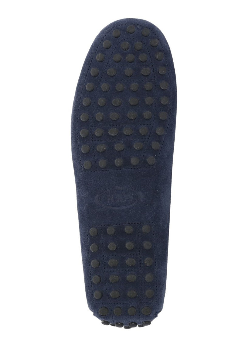 Tod's Blue Suede Leather Loafers
