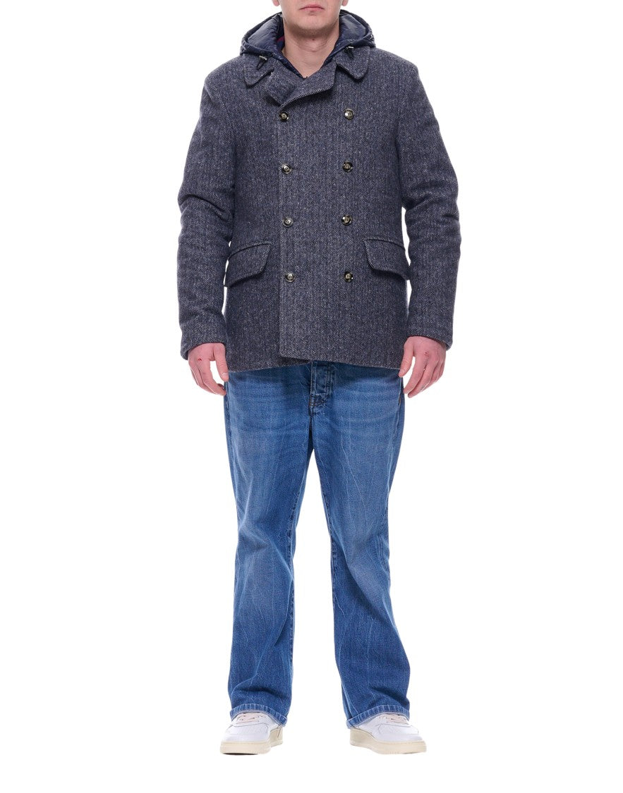 Agf Men's Peacoat With Detachable Inner
