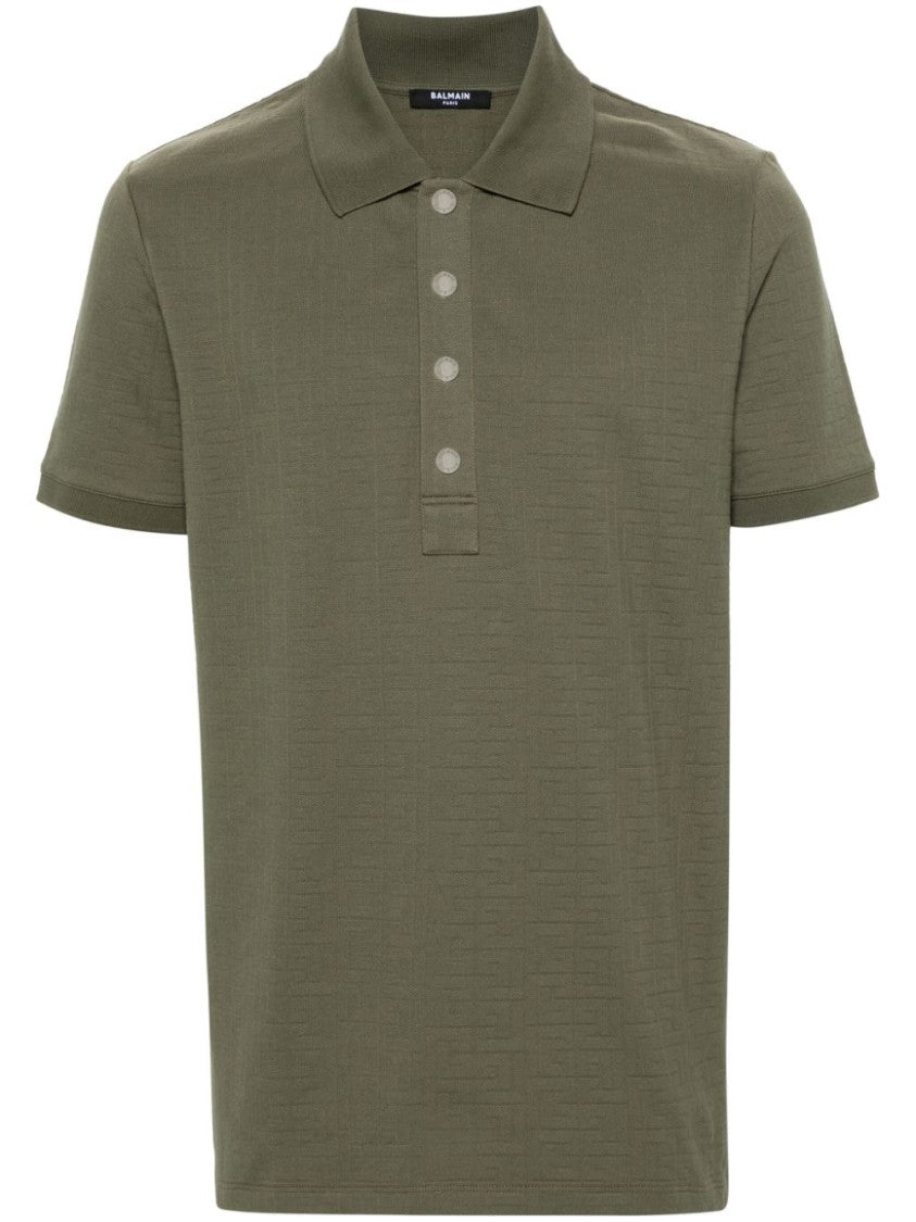 Balmain Patterned Jacquard Polo