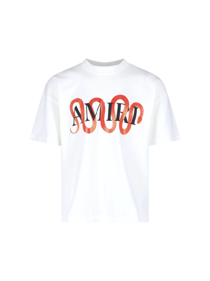 Amiri Snake' Logo T-Shirt – White