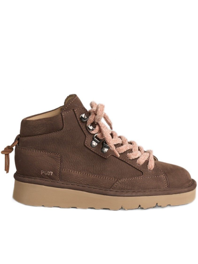 Panchic Mid-Top Sneakers In Rich Brown Nubuck Leather