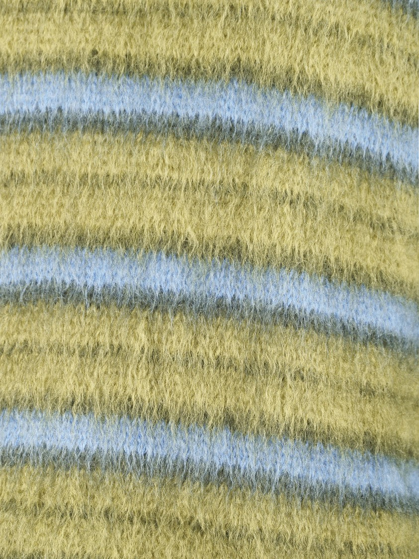 Marni Earthy Striped Mohair Knit Sweater