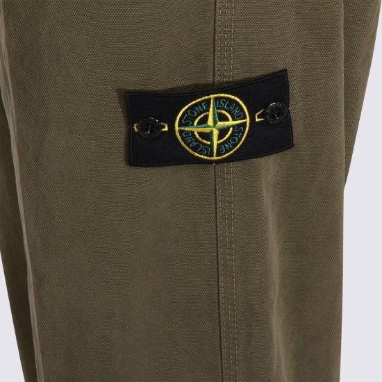 Stone Island Panama Cotton Loose-Fit Jogger Pants With Distinctive Patch