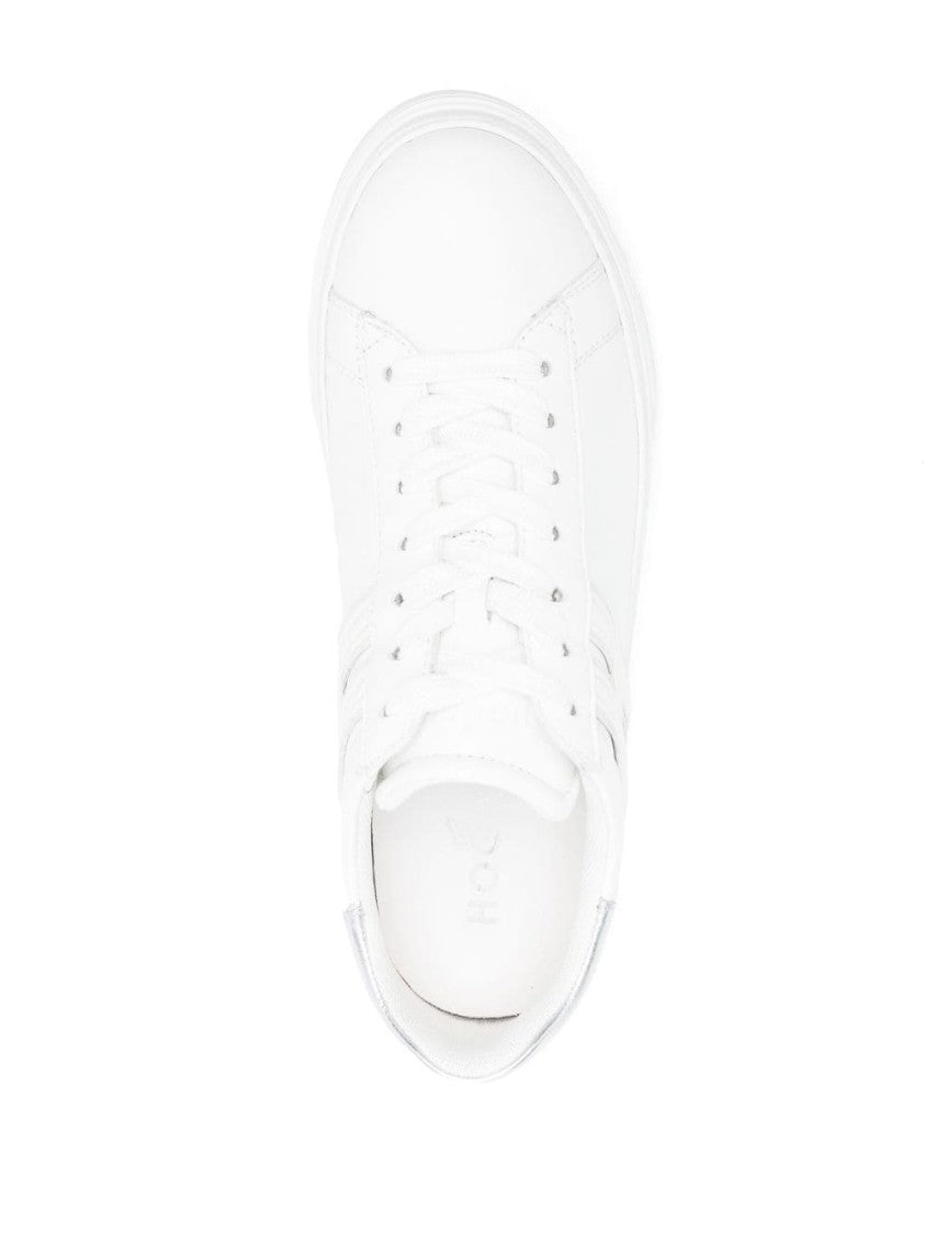 Hogan Leather Low-Top Tonal Metallic Accents Sneakers