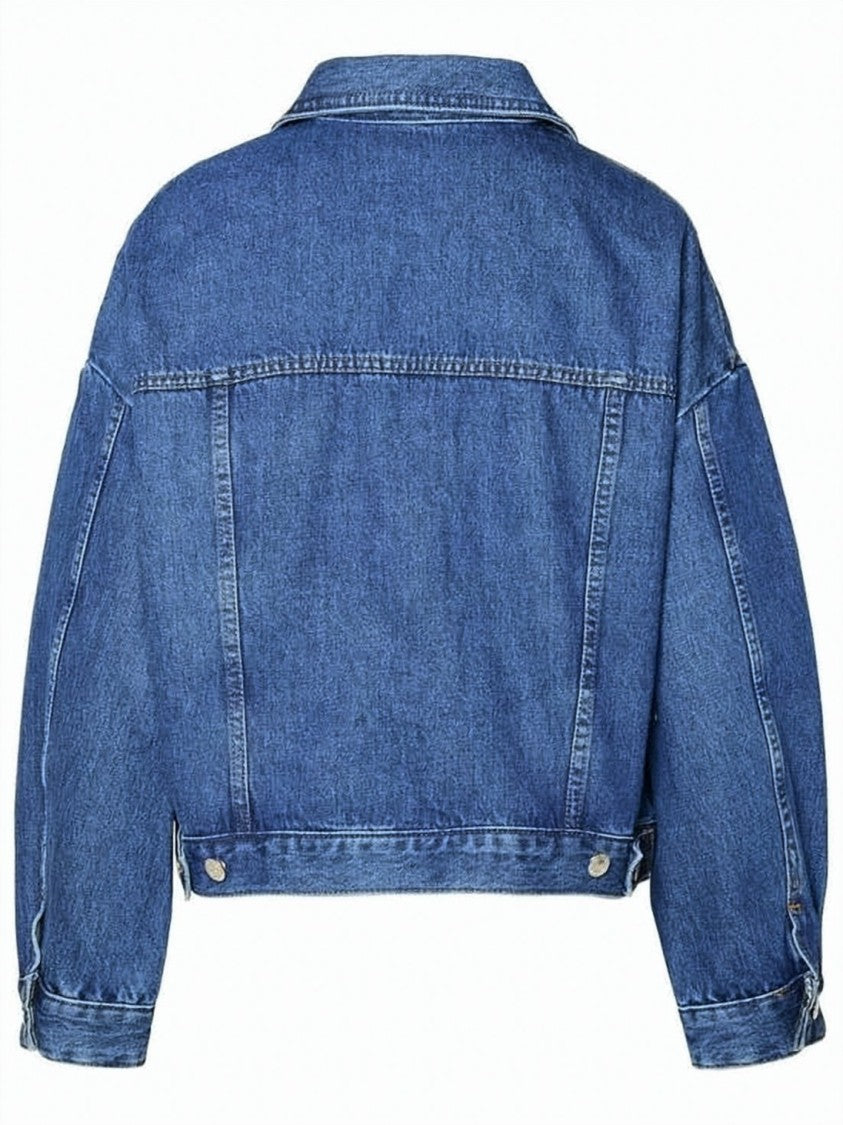 A.P.C. Cropped Denim Jacket With Classic Collar