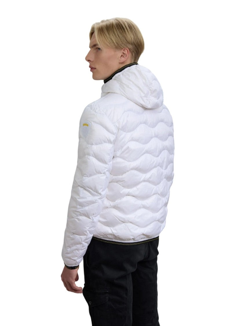 Blauer Quilted Down Jacket With Wave Pattern