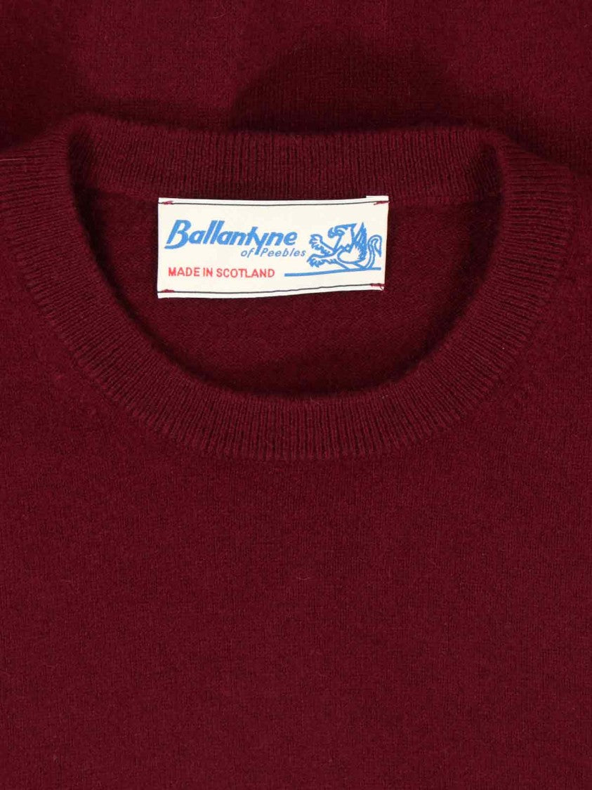 Ballantyne Classic Ribbed Sweater In Rich Red