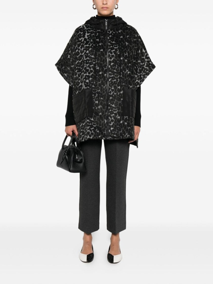 Twin-Set Textured Cape-Style Coat With Hood