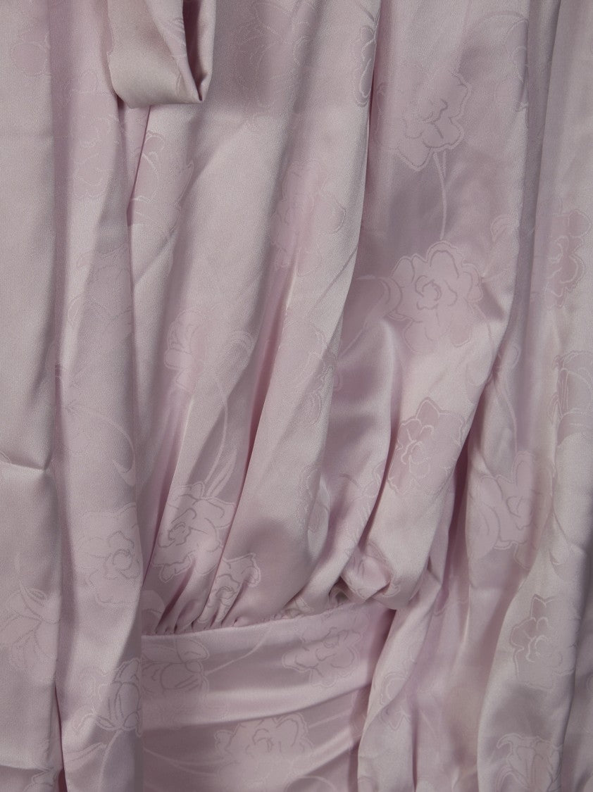 Rotate Pink Floral Jacquard Shawl Mini Dress